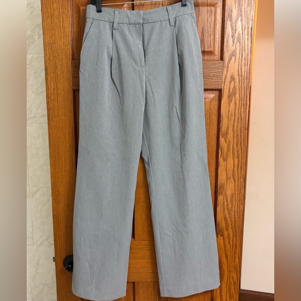 Reformation Gray and Cream Trousers